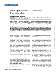 Novel Approaches to the Treatment of Systemic Anthrax