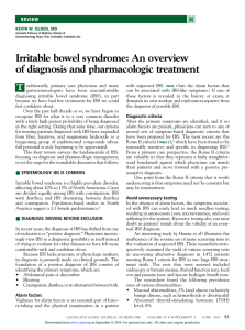 Irritable bowel syndrome: An overview of diagnosis and pharmacologic treatment