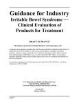 Guidance for Industry Irritable Bowel Syndrome — Clinical Evaluation of Products for Treatment