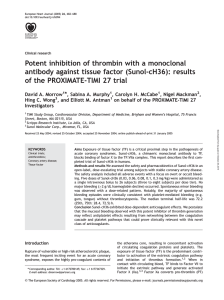 Potent inhibition of thrombin with a monoclonal