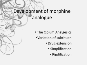 Development of morphine analogue • The Opium Analgesics •Variation of subtituen