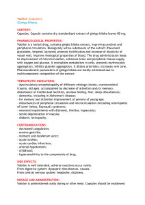Vobilon  Capsules. Capsule contains dry standardized extract of ginkgo biloba leaves... Vobilon is a herbal drug, contains gingko biloba extract, improving...