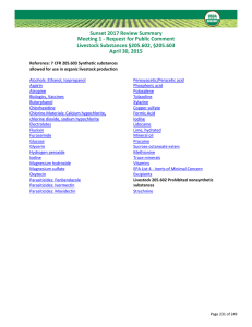 NOSB livestock summary - Organic Trade Association