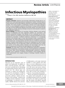 Infectious Myelopathies