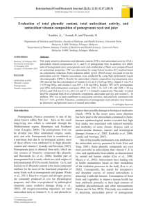 Evaluation of total phenolic content, total antioxidant activity, and