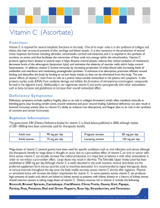 Vitamin C (Ascorbate) - SpectraCell Laboratories