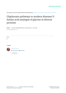 Glyphosate pathways to modern diseases V: Amino