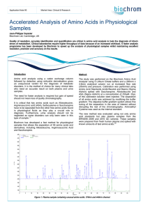 Accelerated Analysis of Amino Acids in Physiological