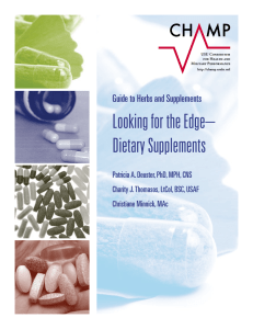 Looking for the Edge– Dietary Supplements