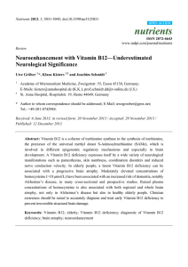 Neuroenhancement with Vitamin B12—Underestimated