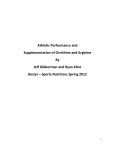 Athletic Performance and Supplementation of Ornithine and Arginine
