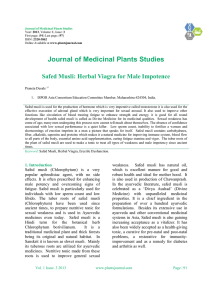Safed Musli - Journal of Medicinal Plants Studies