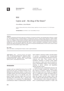 Lipoic acid – the drug of the future?