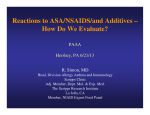 Reactions to ASA/NSAIDS/and Additives