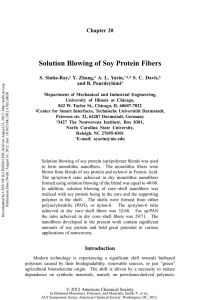 Solution Blowing of Soy Protein Fibers