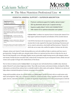Calcium Select - Moss Nutrition