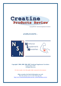 proudly presented by… - Creatine Information Center