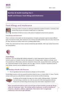 Food Allergy and Intolerance