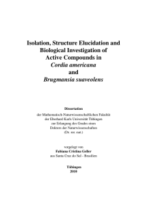 Isolation, Structure Elucidation and Biological Investigation of Active