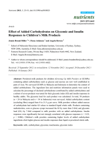 Effect of Added Carbohydrates on Glycemic and Insulin Responses