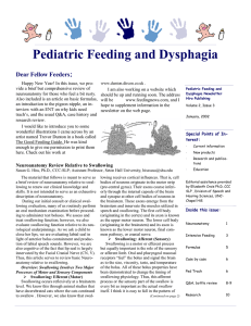 Newsletter Jan 02 - Pediatric Feeding News