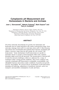 Cytoplasmic pH Measurement and Homeostasis in Bacteria