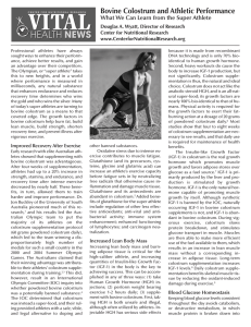 Bovine Colostrum and Athletic Performance
