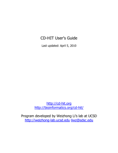 CD-HIT User`s Guide - Bioinformatics.org