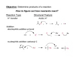 Objective Reaction Type Structural Feature How to figure out how reactants react?