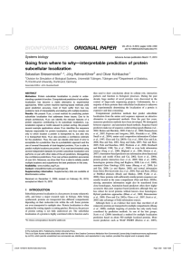 BIOINFORMATICS ORIGINAL PAPER Going from where to why—interpretable prediction of protein subcellular localization