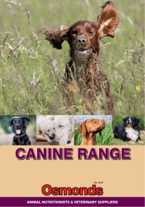 Canine Range aniMaL nUTRiTiOniSTS &amp; VeTeRinaRY SUPPLieRS