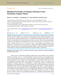 Biological Formation of Organic Substances from Particulate