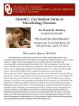 Donald C. Cox Seminar Series in Microbiology Presents: