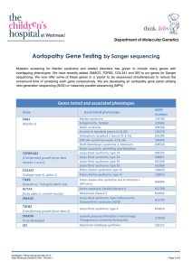 Aortopathy Gene Testing by Sanger sequencing