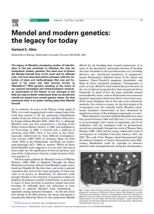 Mendel and modern genetics: the legacy for today