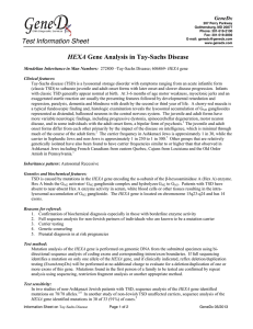 Test Information Sheet HEXA Gene Analysis in Tay