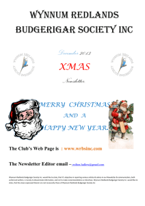 December 2013 Newsletter - Wynnum Redlands Budgerigar Society