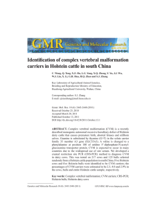 Identification of complex vertebral malformation carriers in Holstein