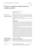 Long-term management of Alport syndrome in pediatric patients