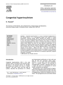 Congenital hyperinsulinism