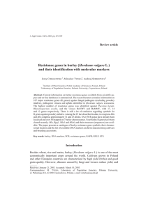 Resistance genes in barley - Journal of Applied Genetics