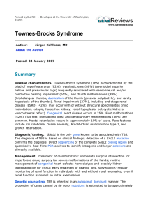 Townes-Brocks Syndrome - Humangenetik Freiburg