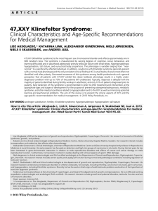 47,XXY Klinefelter syndrome: Clinical characteristics and