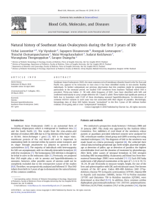 Natural history of Southeast Asian Ovalocytosis during the first