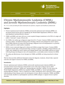 Chronic Myelomonocytic Leukemia (CMML) and Juvenile Myelomonocytic Leukemia (JMML)