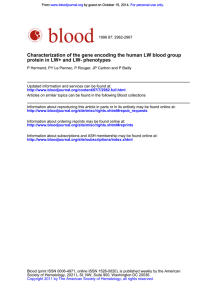 Characterization of the gene encoding the human LW blood group