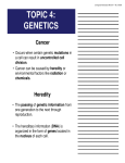 TOPIC 4: GENETICS - Doctor Golub`s Living Environment