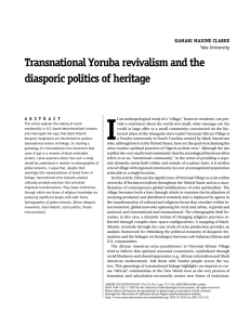 Transnational Yoruba revivalism and the diasporic politics of heritage