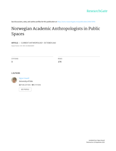 Norwegian Academic Anthropologists in Public Spaces
