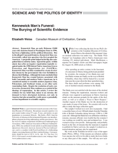 Kennewick Man`s Funeral -- The Burying of Scientific Evidence